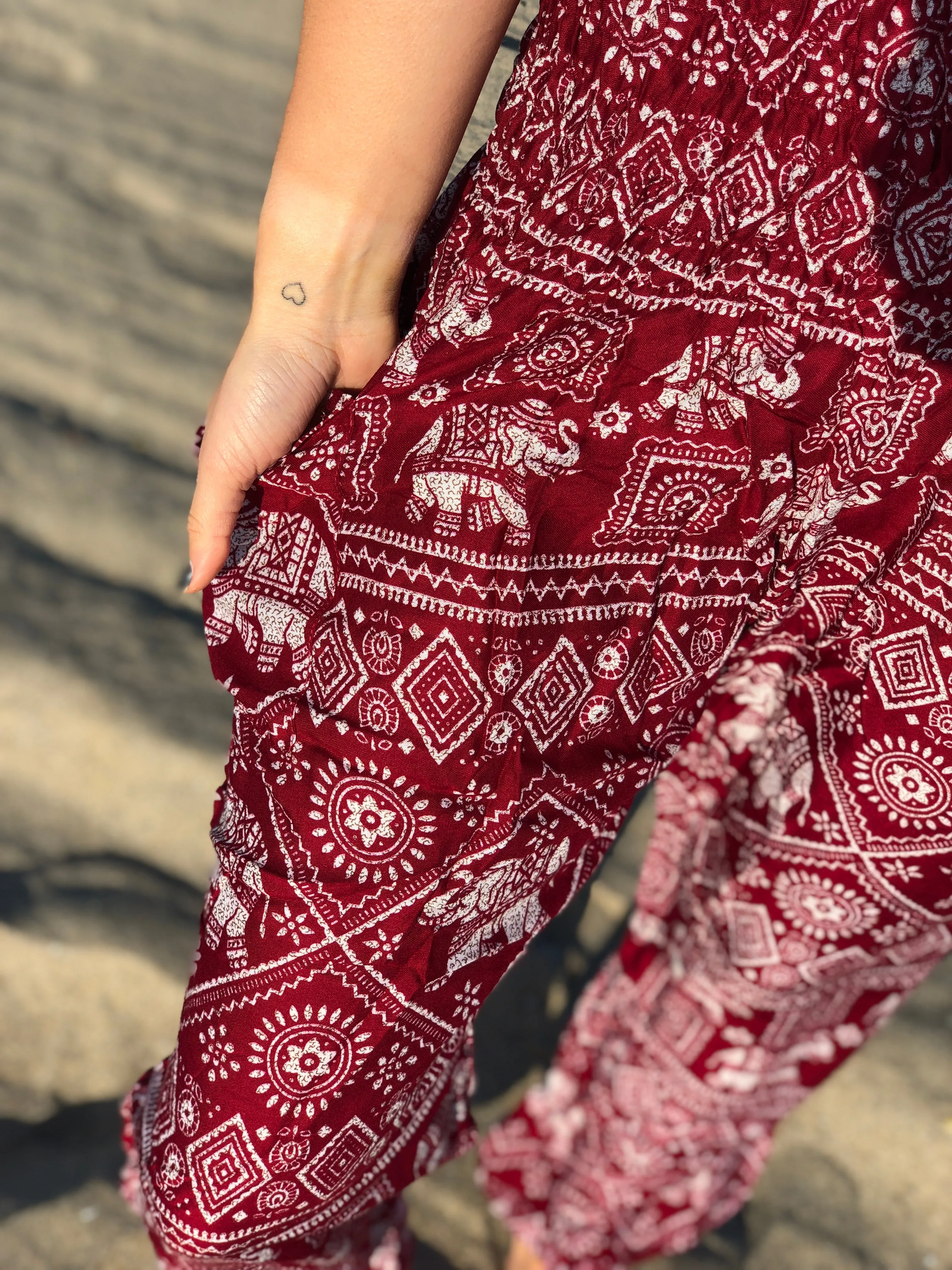 Red Classic Women's Elephant Pants