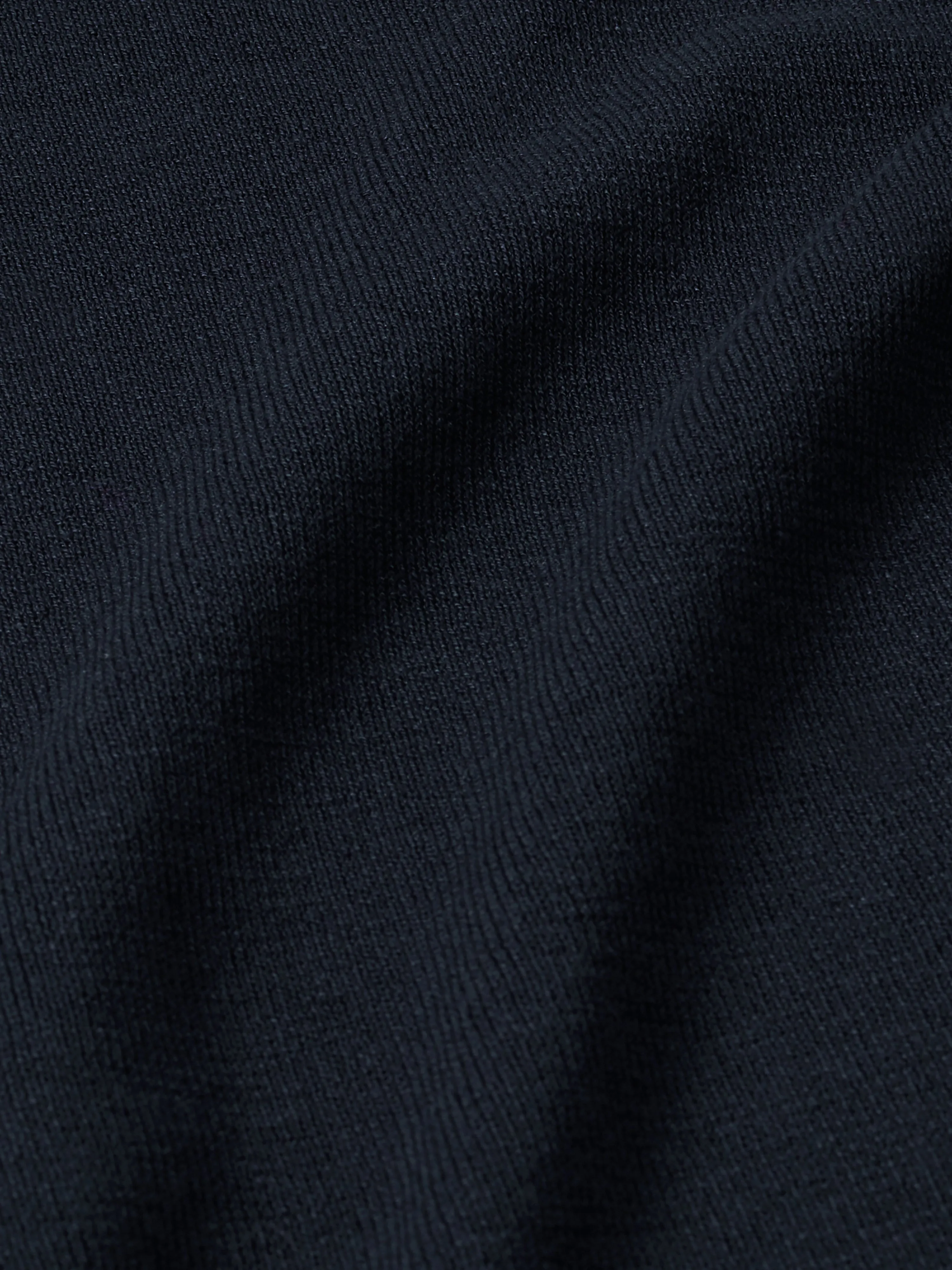 Silk Cotton Polo Jumper | Navy