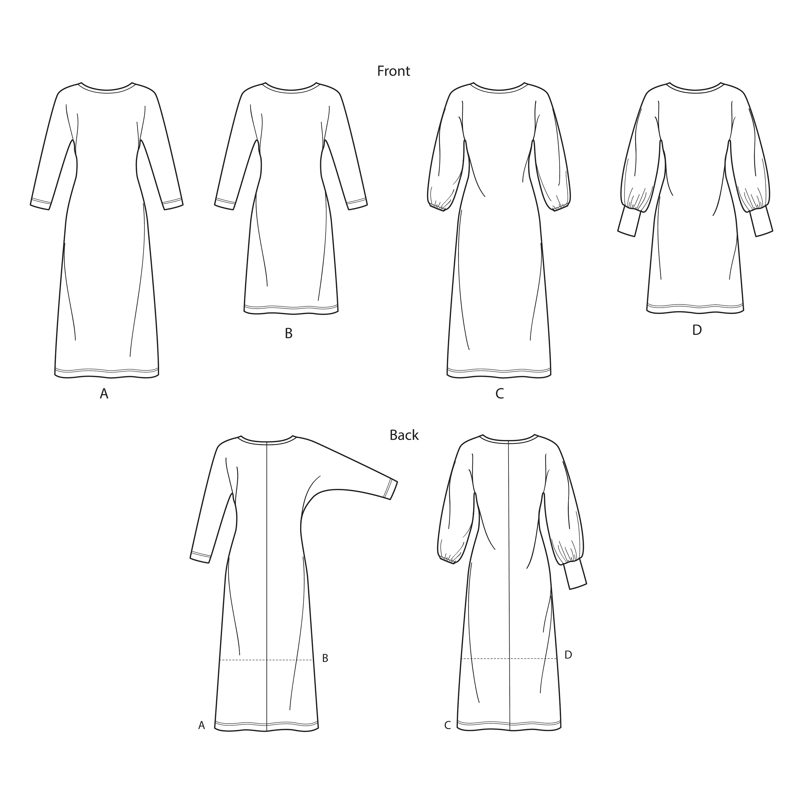 Simplicity Sewing Pattern 9011  Knit Pullover Dresses