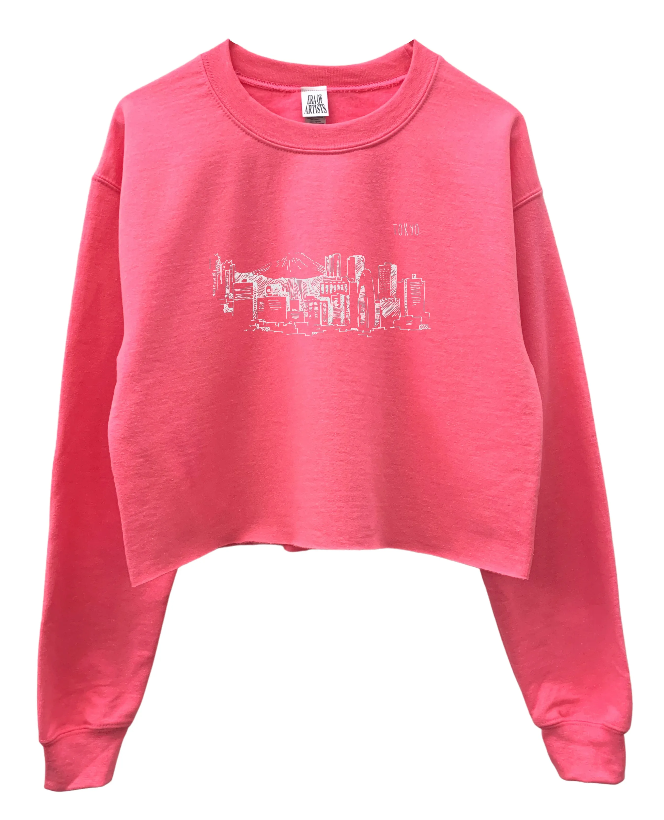 Tokyo Graphic Cropped Unisex Crewneck Sweatshirt - Color Options Available