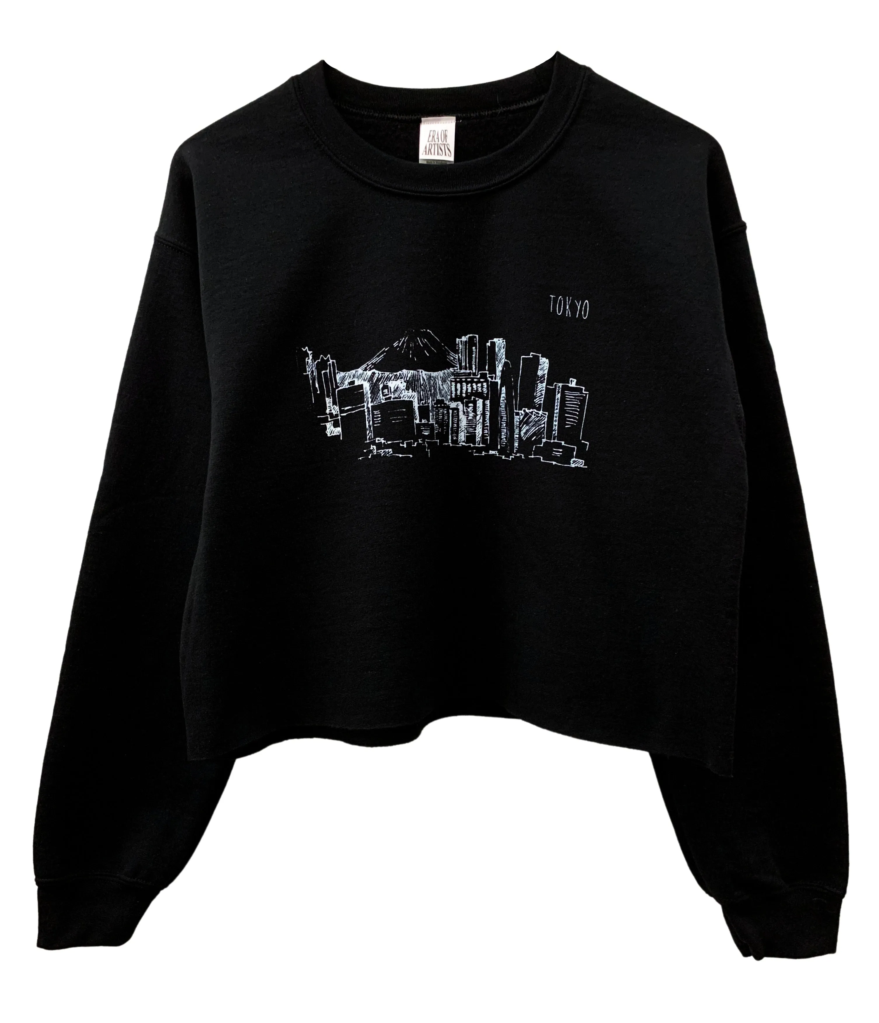 Tokyo Graphic Cropped Unisex Crewneck Sweatshirt - Color Options Available