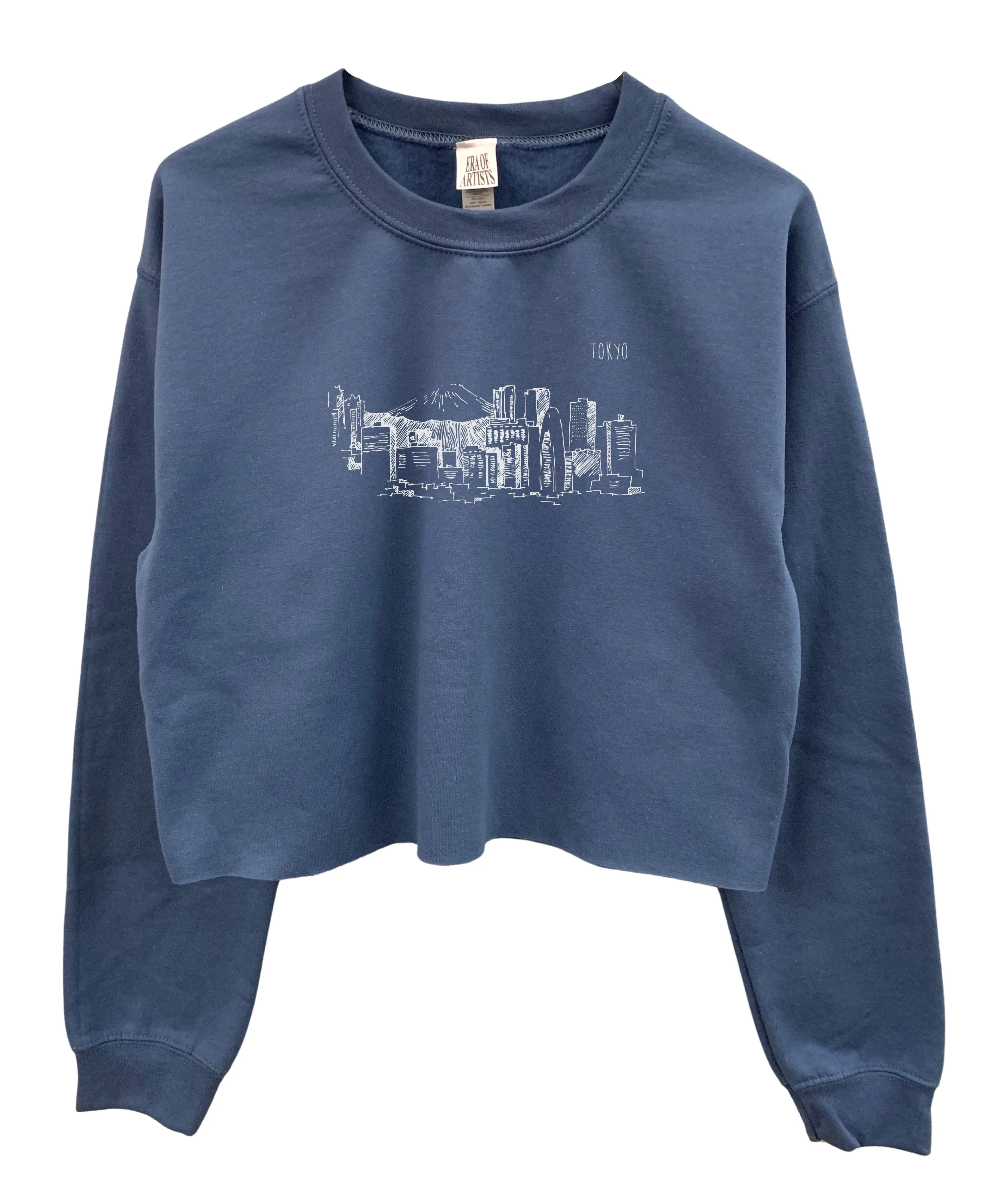 Tokyo Graphic Cropped Unisex Crewneck Sweatshirt - Color Options Available