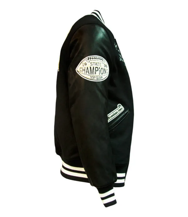 Top Gun Bulldog Varsity Jacket Black