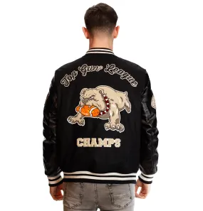 Top Gun Bulldog Varsity Jacket Black