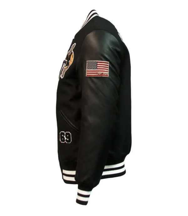 Top Gun Bulldog Varsity Jacket Black