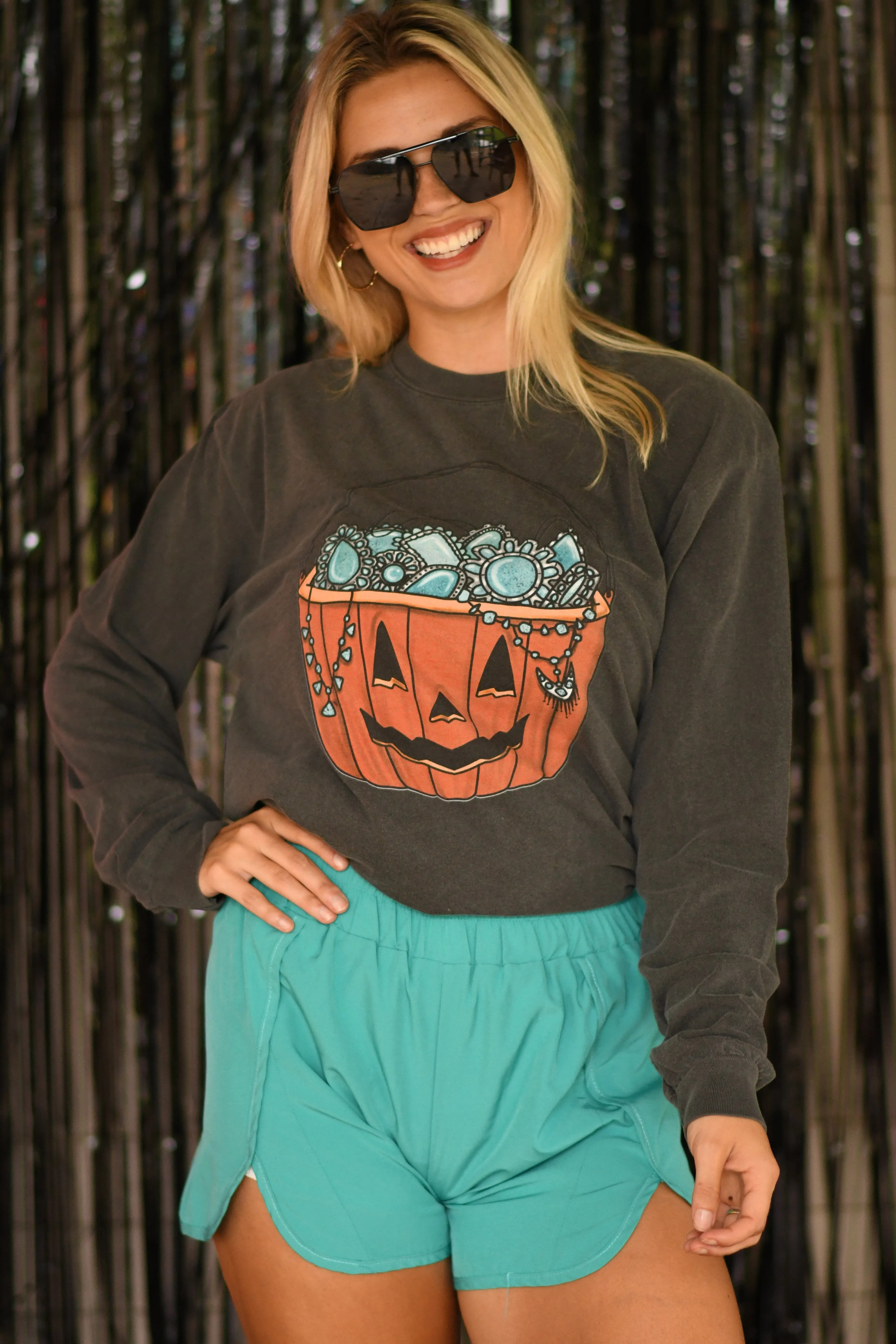 Turquoise Halloween Basket Tee/Long Sleeve