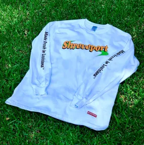 (White) “NEW SHREVEPORT” Long-Sleeve Tee