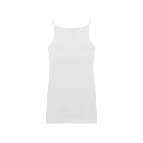 White Slim Vest Dress