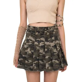 WildWorld Camouflage Green Mini Skirt