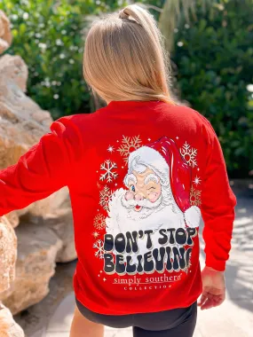 Youth 'Believe' Santa Long Sleeve Tee by Simply Southern